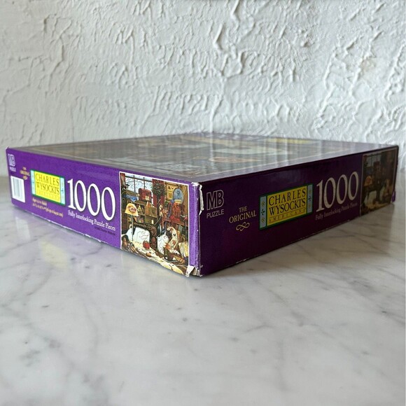 Vintage 1998 Sew, Sew Relaxing Charles Wysocki 1000 Piece Cat Puzzle - Complete - Picture 8 of 9